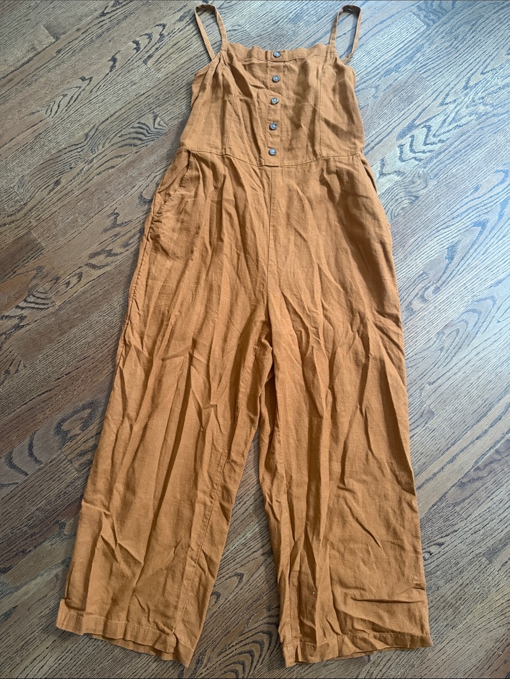 Old navy Women's Rust Wide-Leg Linen Jumpsuit Sz large